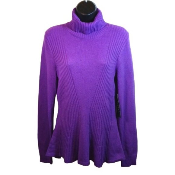 Lauren Ralph Lauren Women's Purple turtleneck sweater size Medium - Picture 1 of 7